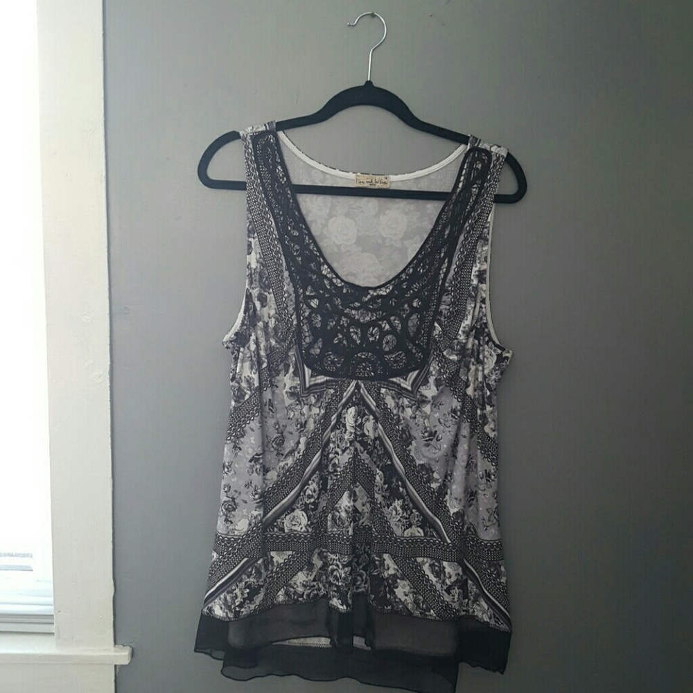 Black Floral tank